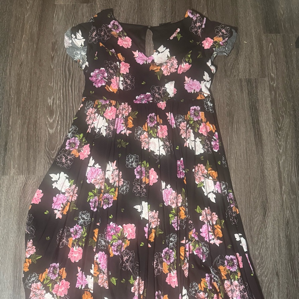 Torrid Black Maxi Dress with Floral Print